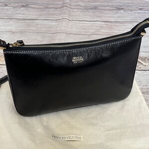 Frances Valentine Sleek Black Crossbody Bag Two Tone Black/Grey